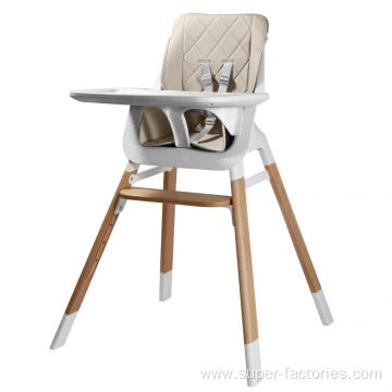 Plastic High Chair With Wooden Feets For Babies